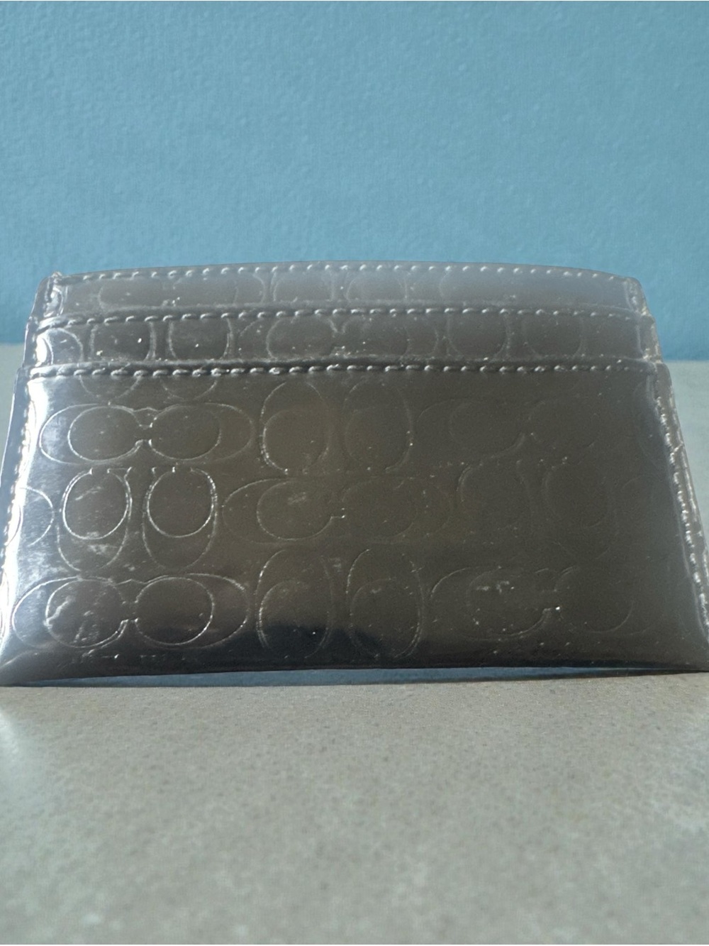 Coach Patent Embossed Card Holder - EUC